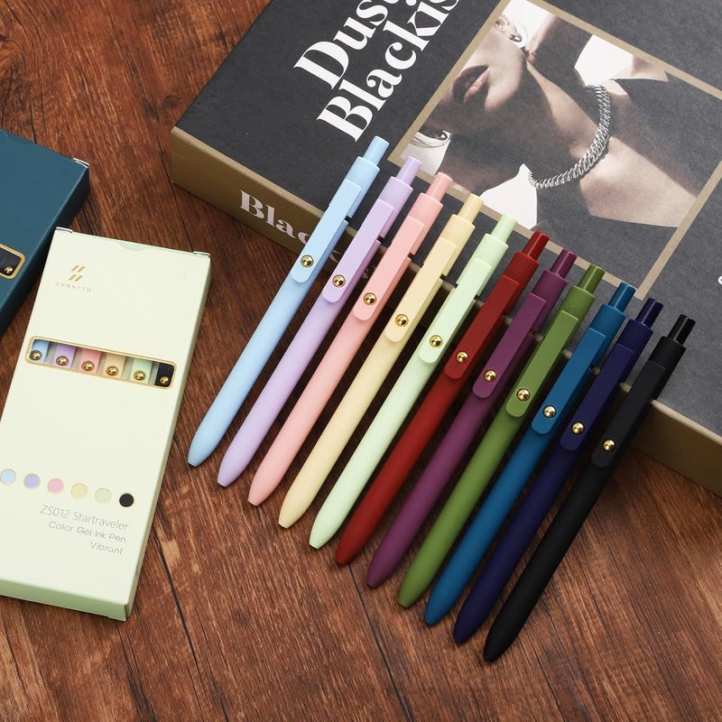 Ddaowanx Colorful Gel Pens, 0.5mm Fine Point Retractable,Colored Pens for Journaling and Sketching, Teacher Must Haves,Teacher School Supplies, Gifts for Nurse ﻿(12Pcs-Aesthetic+Vintage Colors) - Image 5